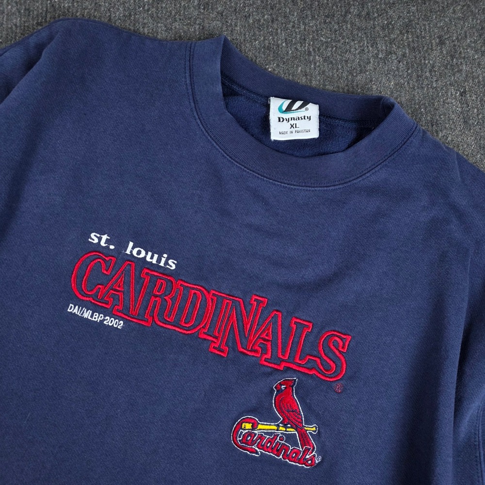 Vintage‎ Dynasty Sweatshirt Mens XL Navy St Louis Cardinals 2002 MLB Embroidered